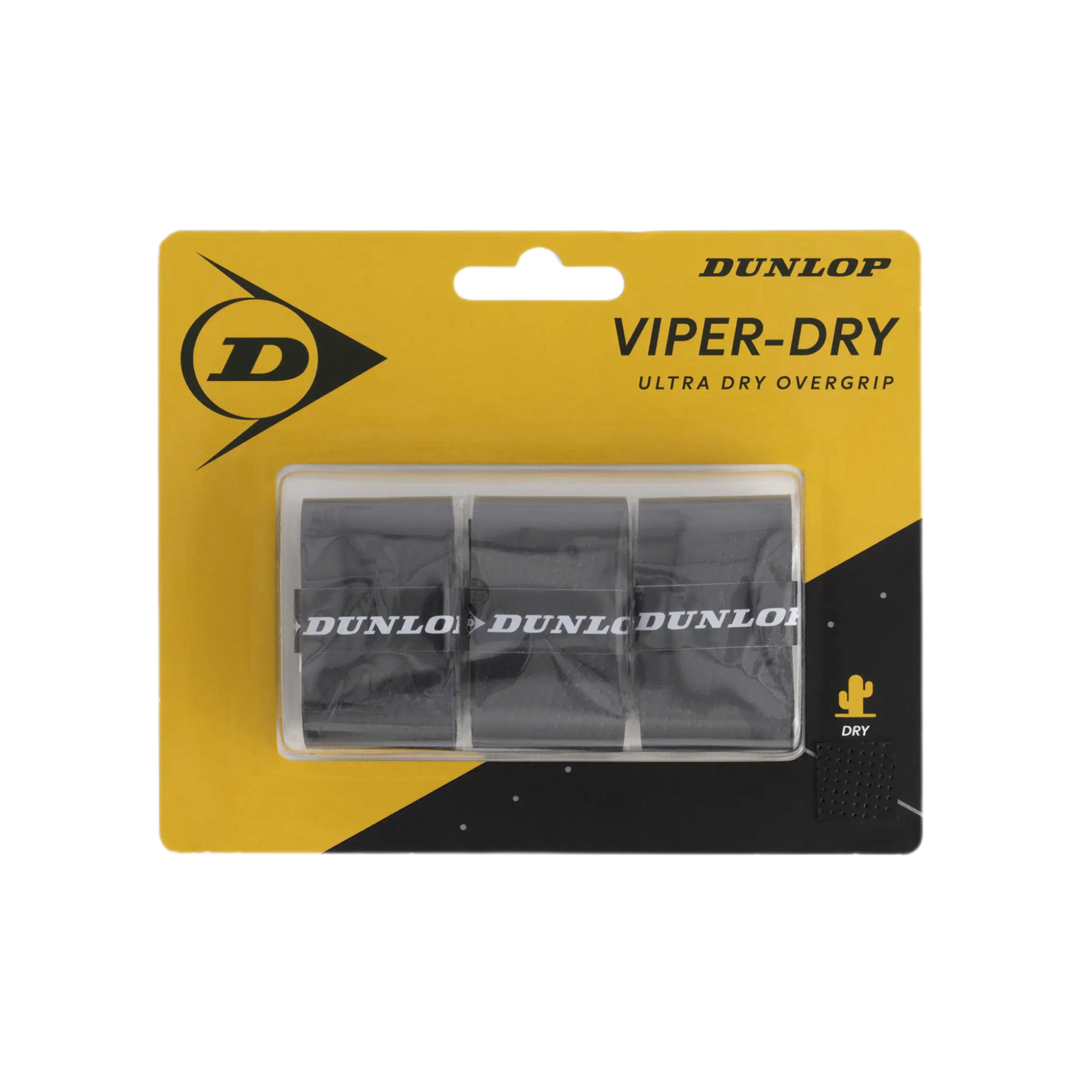 Dunlop Намотки Dunlop Viper-Dry Black 3 шт — теннисная ракетка Аксессуары Dunlop Намотки Dunlop Viper-Dry Black 3 шт