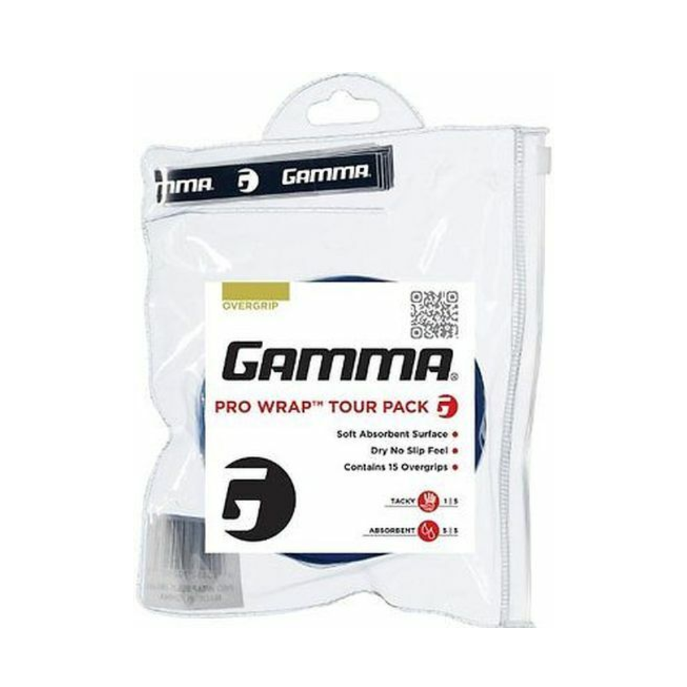 Gamma Намотки Gamma Overgrip Pro Wrap Pack Blue 15 шт — теннисная ракетка Аксессуары Gamma Намотки Gamma Overgrip Pro Wrap Pack Blue 15 шт