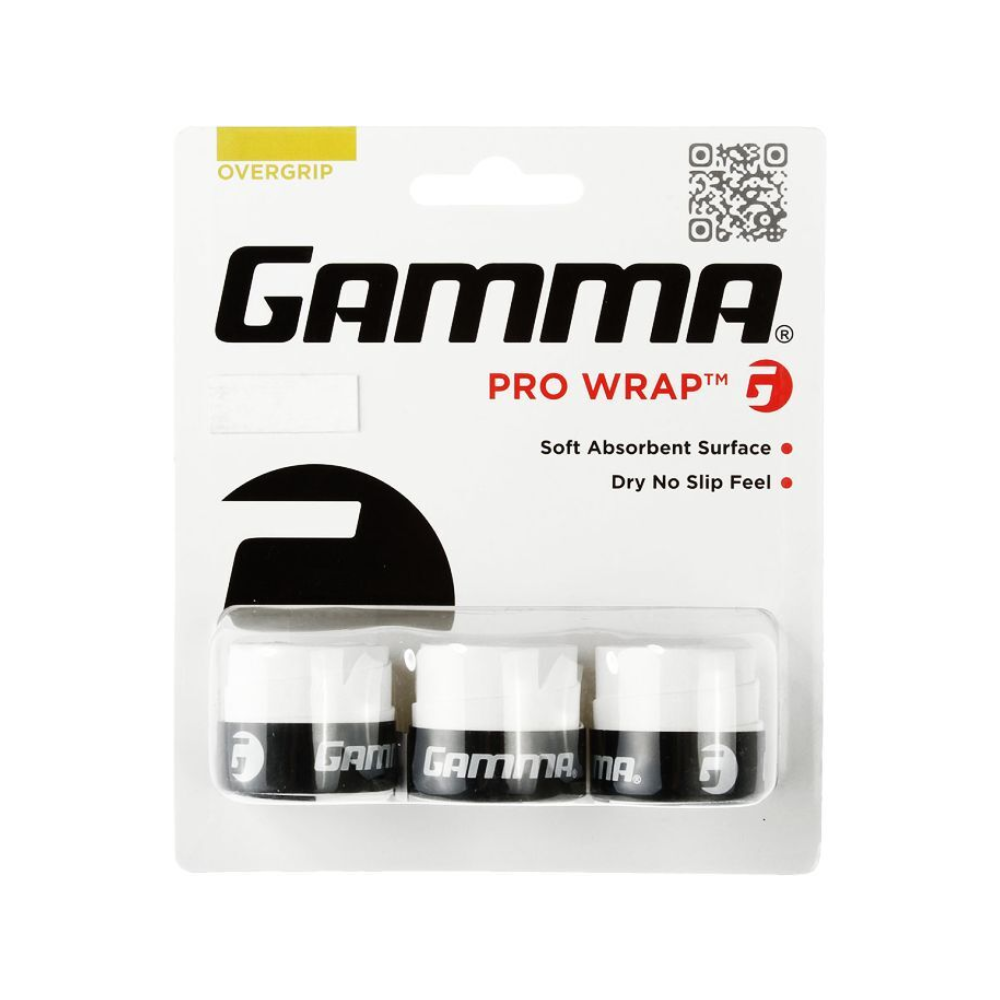 Gamma Намотки Gamma Overgrip Pro Wrap White 3 шт — теннисная ракетка Аксессуары Gamma Намотки Gamma Overgrip Pro Wrap White 3 шт