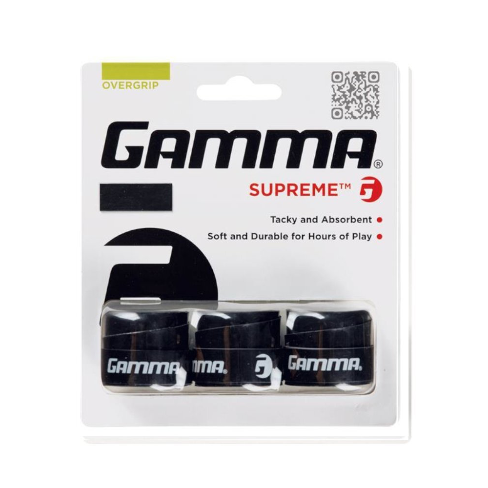 Gamma Намотки Gamma Overgrip Supreme Black 3 шт — теннисная ракетка Аксессуары Gamma Намотки Gamma Overgrip Supreme Black 3 шт