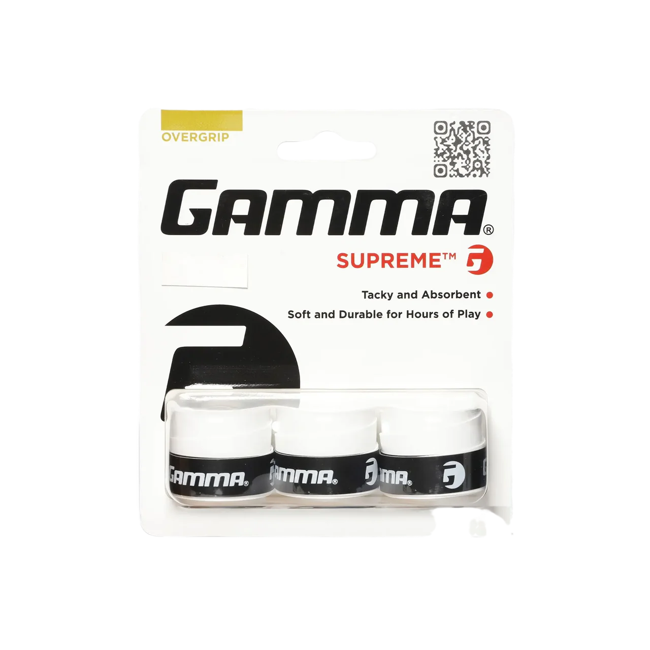Gamma Намотки Gamma Overgrip Supreme White 3 шт — теннисная ракетка Аксессуары Gamma Намотки Gamma Overgrip Supreme White 3 шт