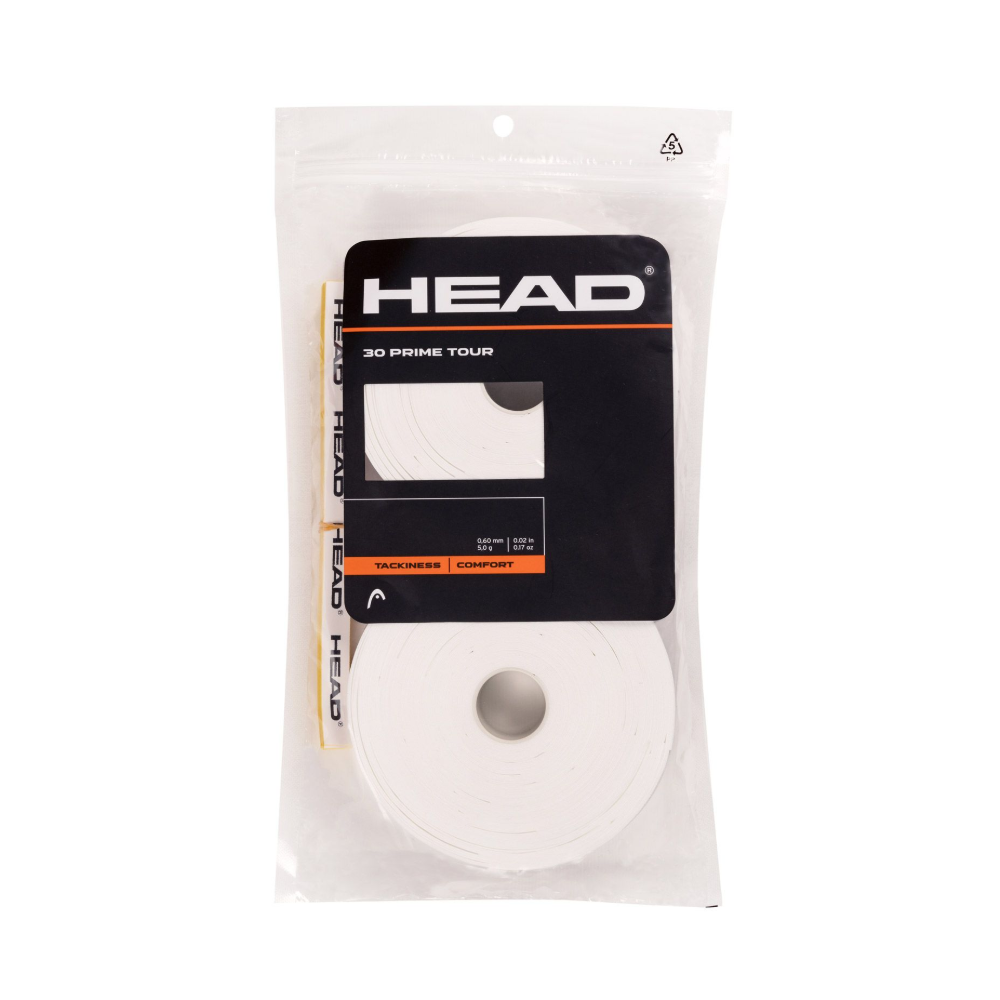 Head Намотки Head Prime Tour White 30 шт — теннисная ракетка Аксессуары Head Намотки Head Prime Tour White 30 шт