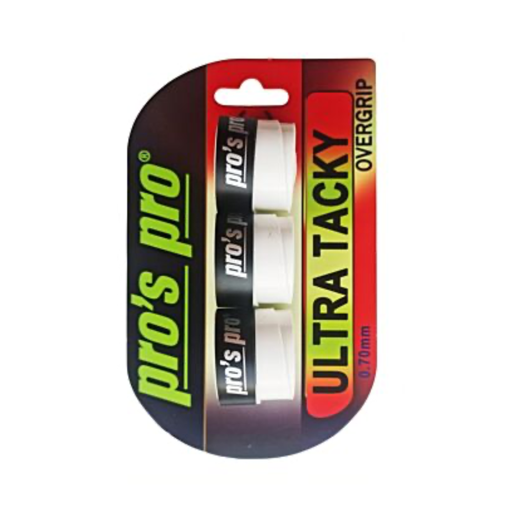 Pro's Pro Намотки Pro's Pro Ultra Tacky White 3 шт — теннисная ракетка Аксессуары Pro's Pro Намотки Pro's Pro Ultra Tacky White 3 шт