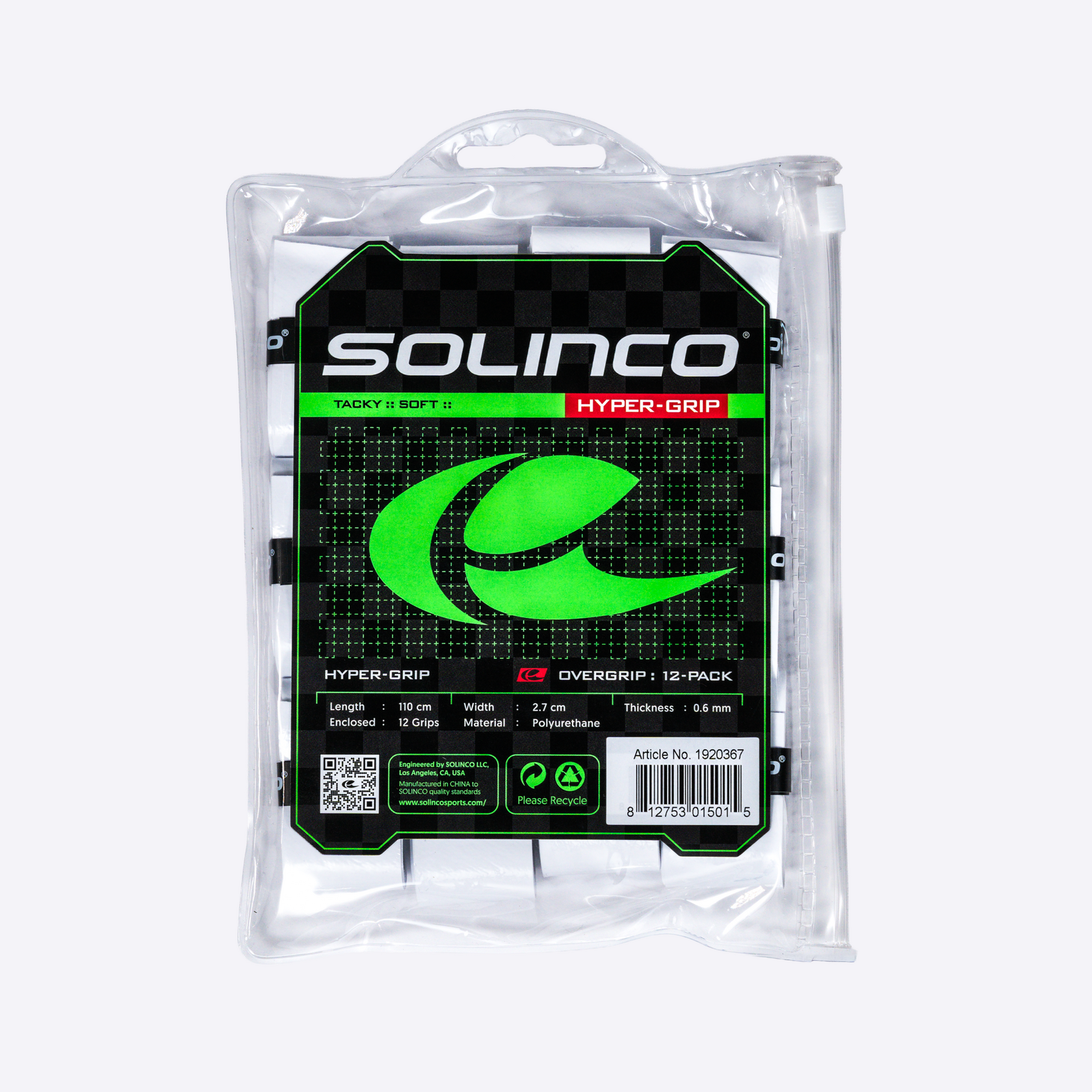 Solinco Намотки Solinco Hyper White 12 шт — теннисная ракетка Аксессуары Solinco Намотки Solinco Hyper White 12 шт