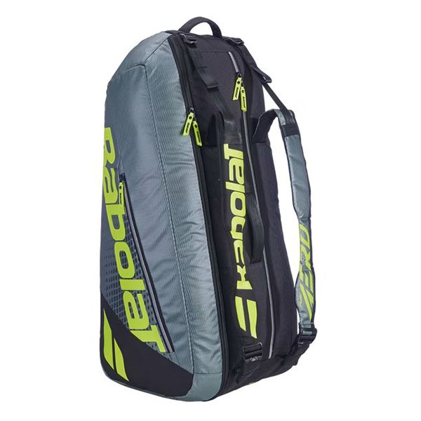 Babolat Pure Aero X6 Metallic Grey/Black/Fluo Yellow — теннисная сумка, фото товара