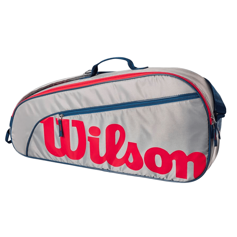 Wilson Юниорская теннисная сумка Junior 3 Grey/Red — теннисная сумка, фото товара