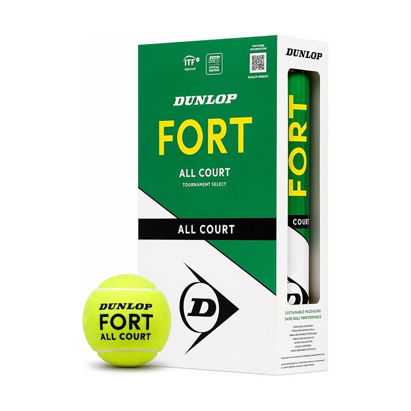 Dunlop Fort All Court 8 мячей (2 х 4) (Пластиковая банка) — теннисные мячи, фото товара