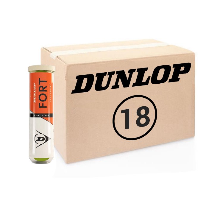Dunlop Fort Clay Court 72 мяча (Пластиковая банка) (18 x 4) — теннисные мячи, фото товара