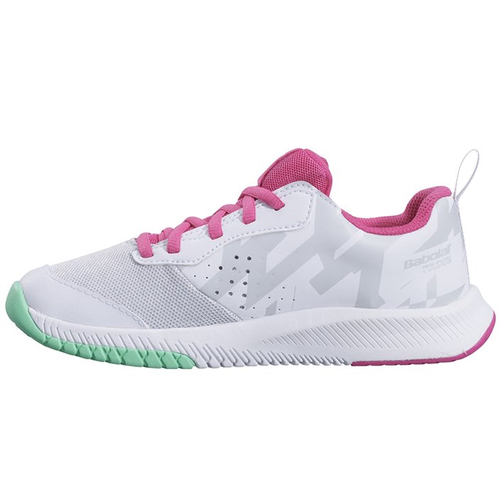Babolat Детские теннисные кроссовки Pulsion All Court White/Pink/Green — теннисные кроссовки, фото товара