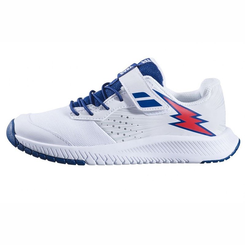 Babolat Детские теннисные кроссовки Pulsion Kid All Court White/Estate Blue — теннисные кроссовки, фото товара