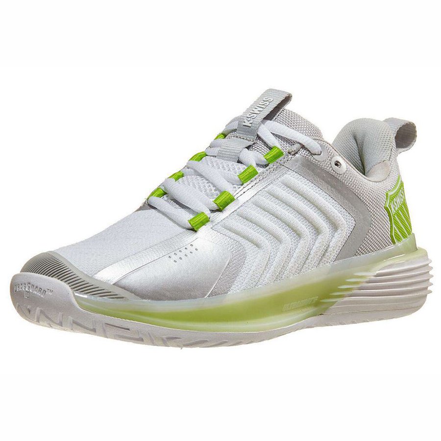 K-Swiss Ultrashot 3 White/Gray Violet/Lime Green — теннисные кроссовки, фото товара