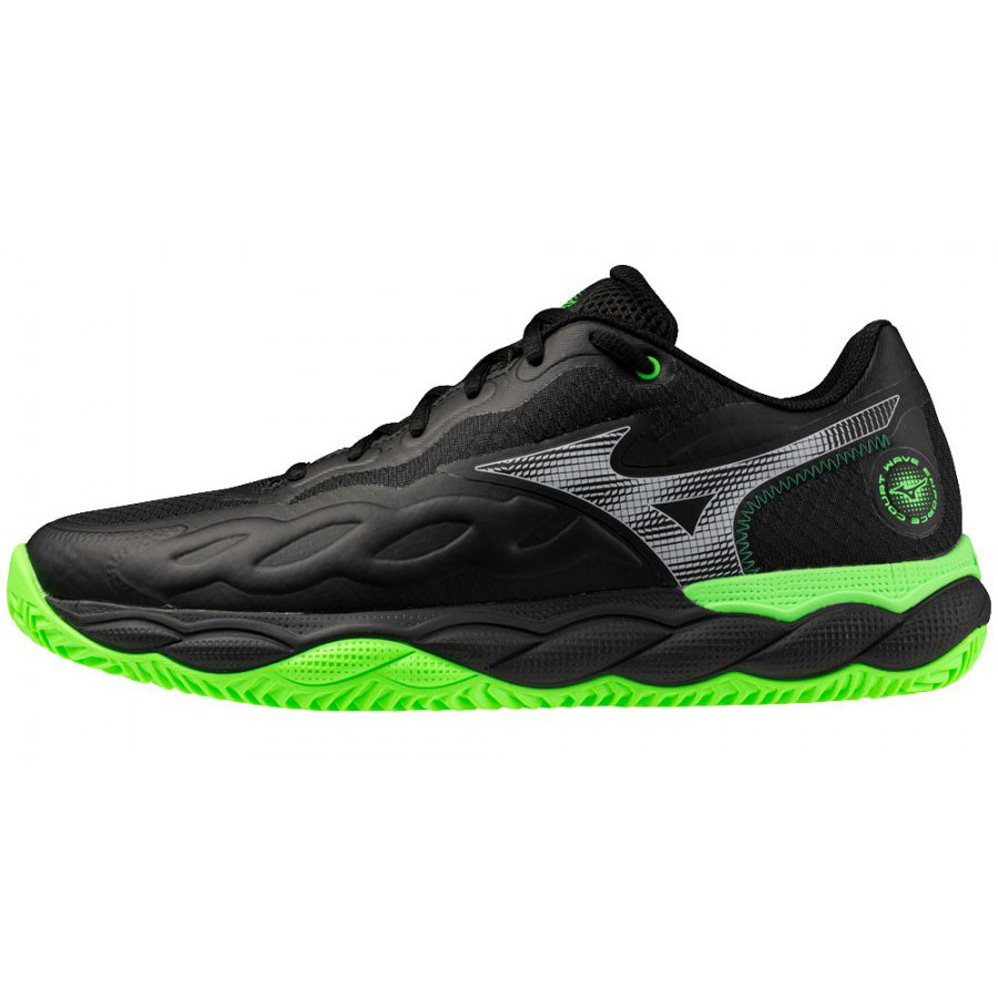 Mizuno Wave Enforce Court Padel Black/Foliage Green — теннисные кроссовки, фото товара