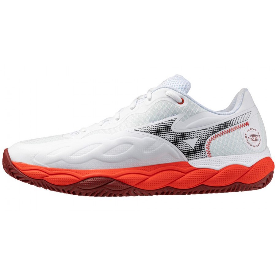Mizuno Wave Enforce Court СC Fiery Red/White — теннисные кроссовки, фото товара