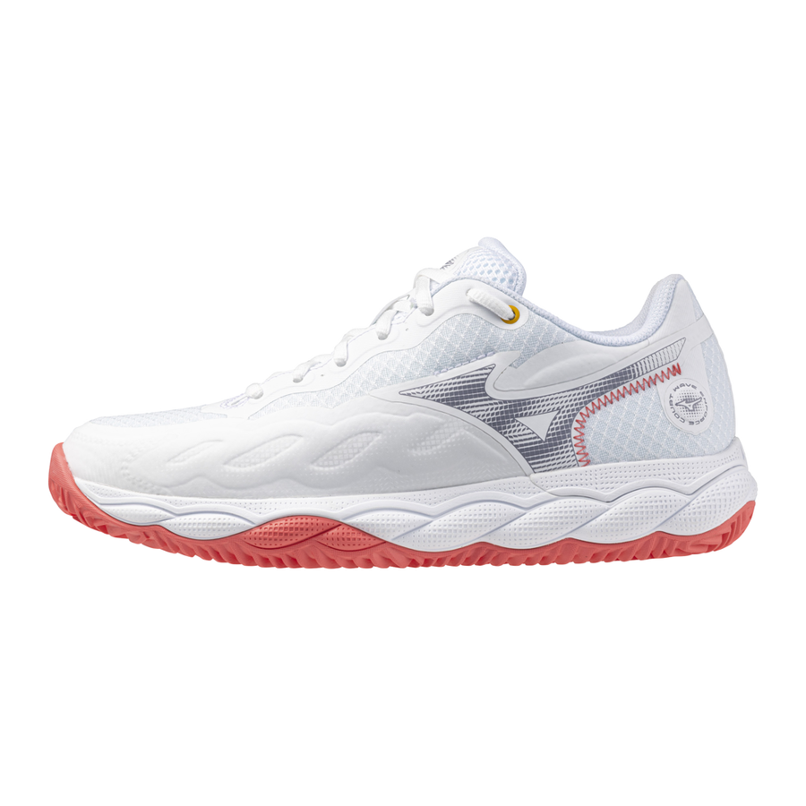 Mizuno Wave Enforce Court СC White/Calypso Coral — теннисные кроссовки, фото товара