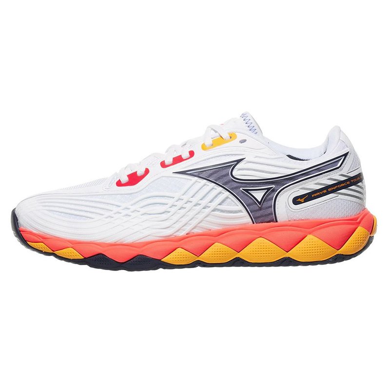 Mizuno Wave Enforce Tour 2 AC White/Fiery Coral — теннисные кроссовки, фото товара