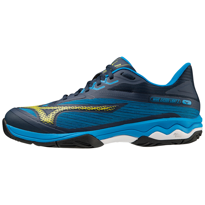 Mizuno Wave Exceed Light 2 AC Dress Blues/Bolt2(Neon) — теннисные кроссовки, фото товара