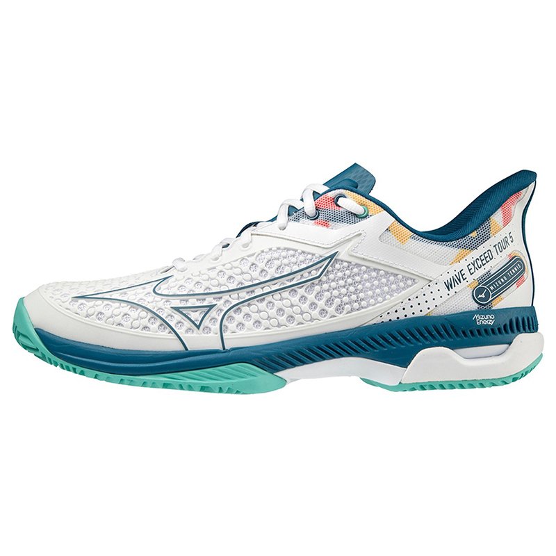 Mizuno Wave Exceed Tour 5 CC White/Blue — теннисные кроссовки, фото товара