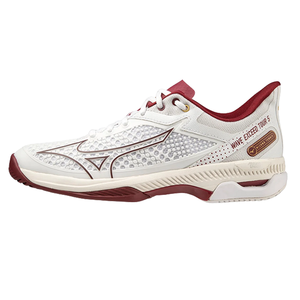 Mizuno Wave Exceed Tour 5 W AC White/Cabernet/Papyrus — теннисные кроссовки, фото товара