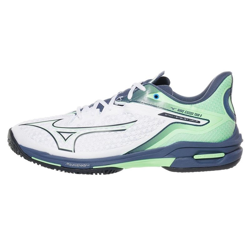 Mizuno Wave Exceed Tour 6 AC White/India Ink/Neo Mint — теннисные кроссовки, фото товара