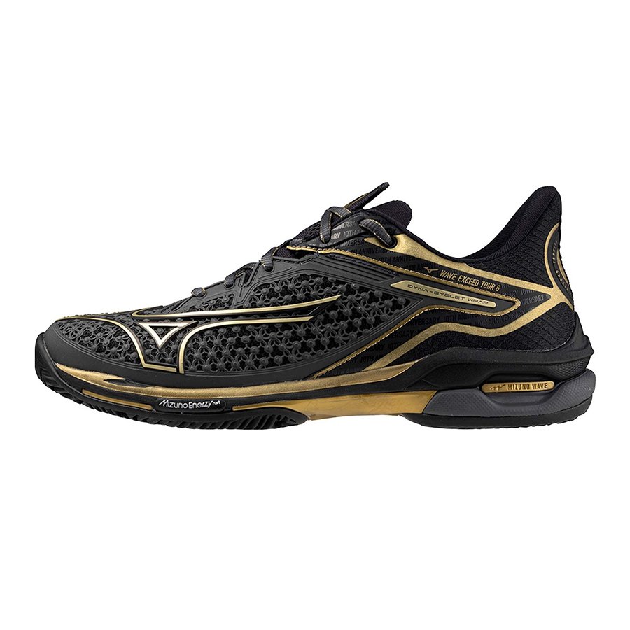 Mizuno Wave Exceed Tour 6 CC 10TH Black/Iron Gate Gold — теннисные кроссовки, фото товара