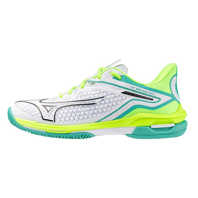 Mizuno Wave Exceed Tour 6 W AC White/Black/Neo Lime — теннисные кроссовки, фото товара