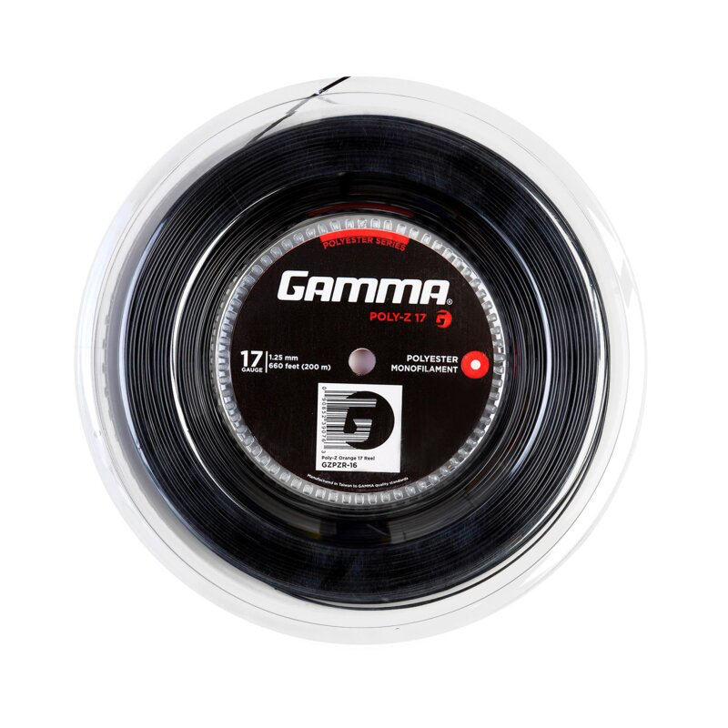 Gamma Poly Z Black 200М — теннисная ракетка Струны Gamma Poly Z Black 200М