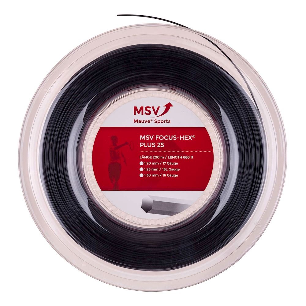 MSV Focus Hex Plus 25 1.25 Black 200 метров — теннисная струна, фото товара