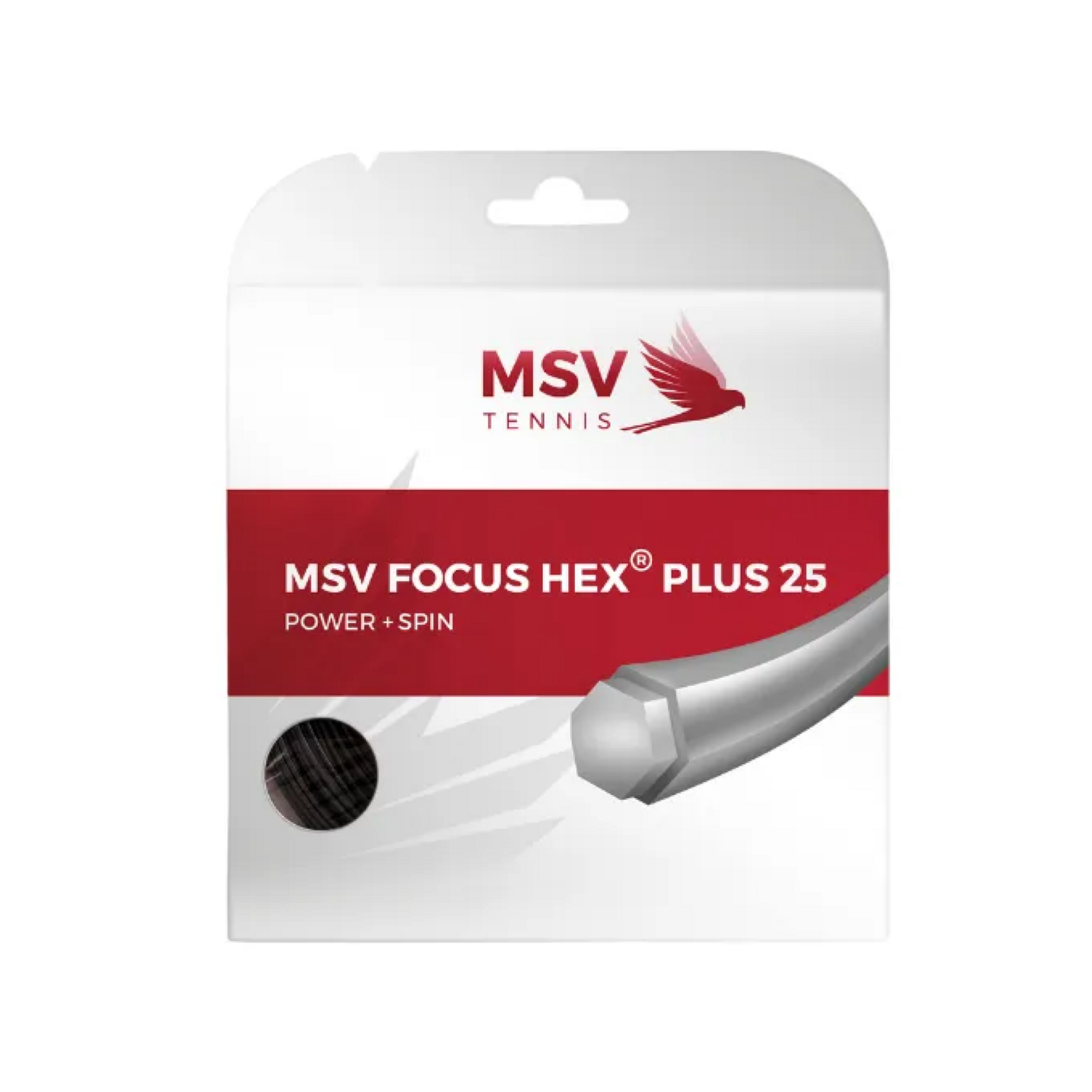 MSV Focus HEX Plus 25 Black (12M) — теннисная ракетка Струны MSV Focus HEX Plus 25 Black (12M)