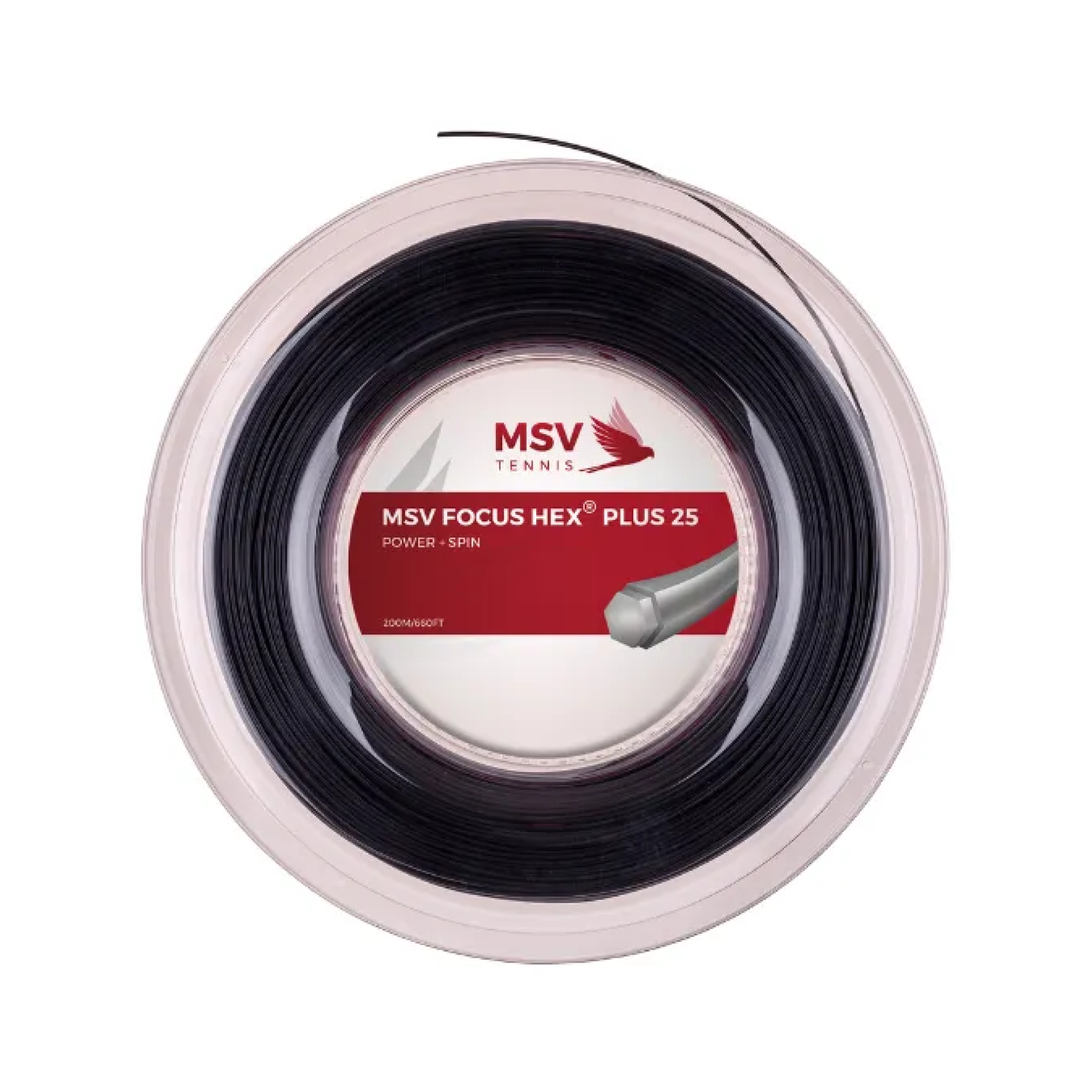 MSV Focus HEX Plus 25 Black 200M — теннисная ракетка Струны MSV Focus HEX Plus 25 Black 200M