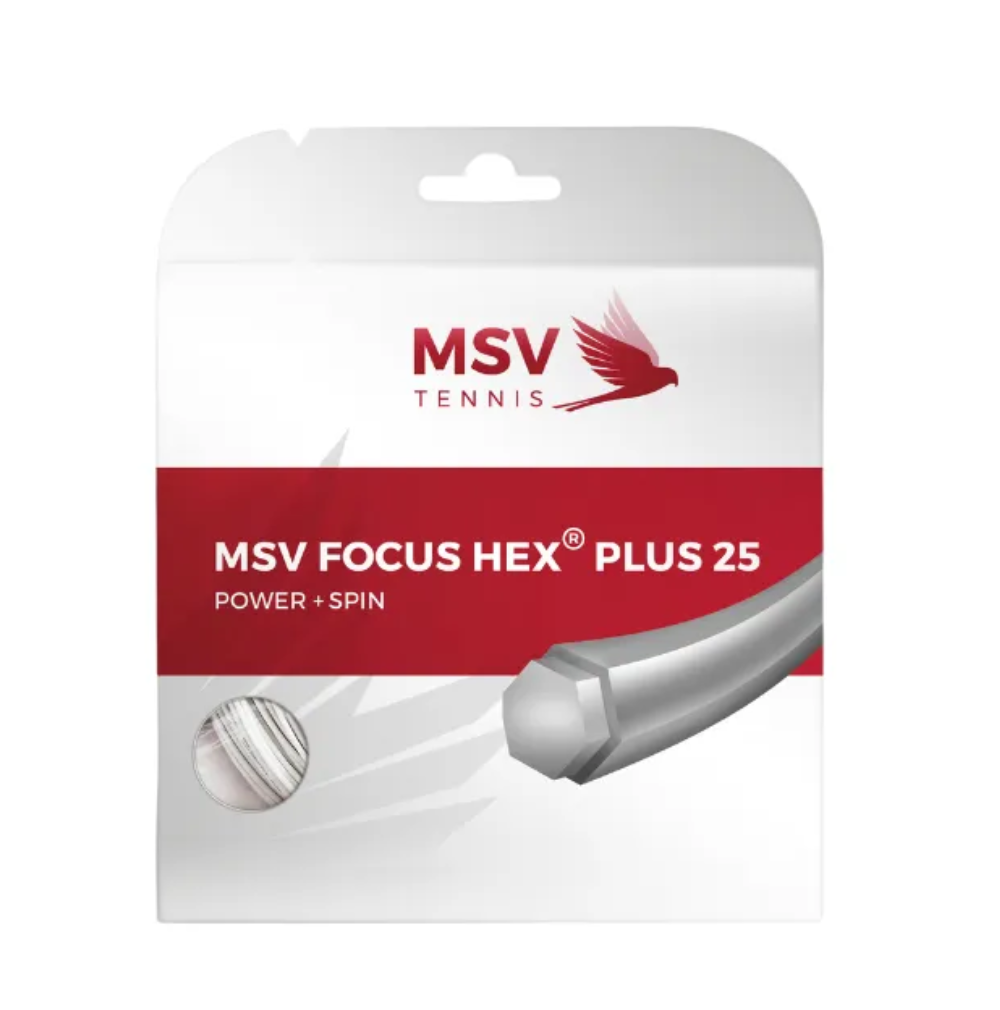 MSV Focus HEX Plus 25 White 1.25 (12M) — теннисная ракетка Струны MSV Focus HEX Plus 25 White 1.25 (12M)