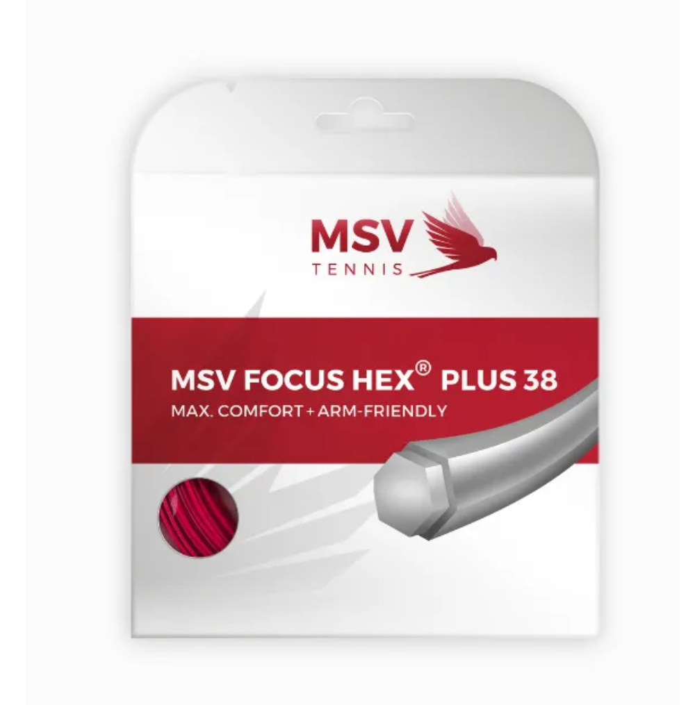 MSV Focus HEX Plus 38 Red 1.25 (12M) — теннисная ракетка Струны MSV Focus HEX Plus 38 Red 1.25 (12M)