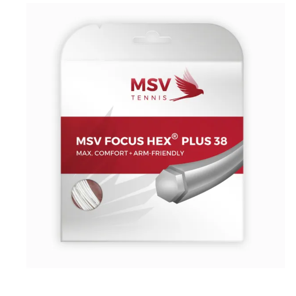 MSV Focus HEX Plus 38 White 1.25 (12M) — теннисная ракетка Струны MSV Focus HEX Plus 38 White 1.25 (12M)