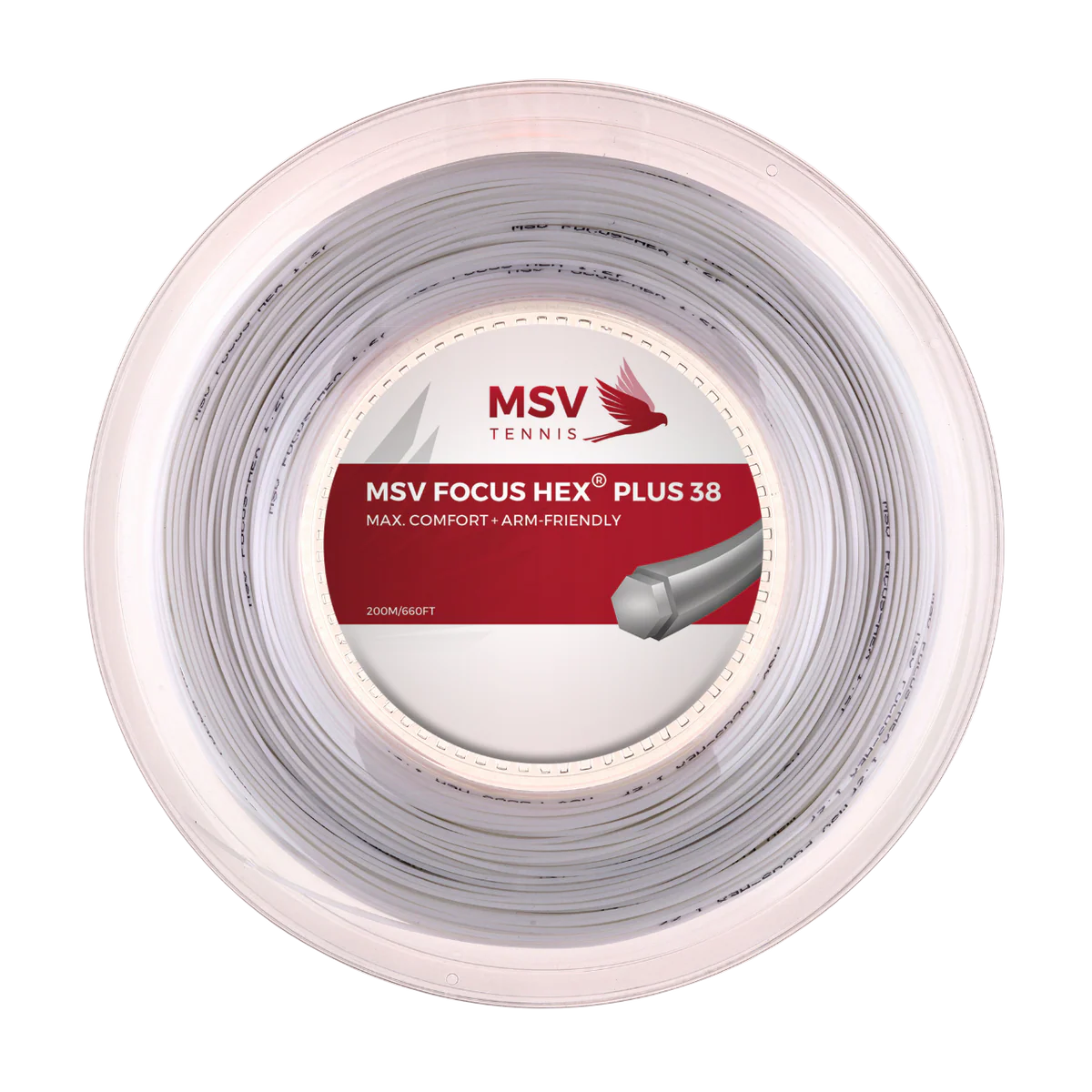 MSV Focus HEX Plus 38 White 200M — теннисная ракетка Струны MSV Focus HEX Plus 38 White 200M