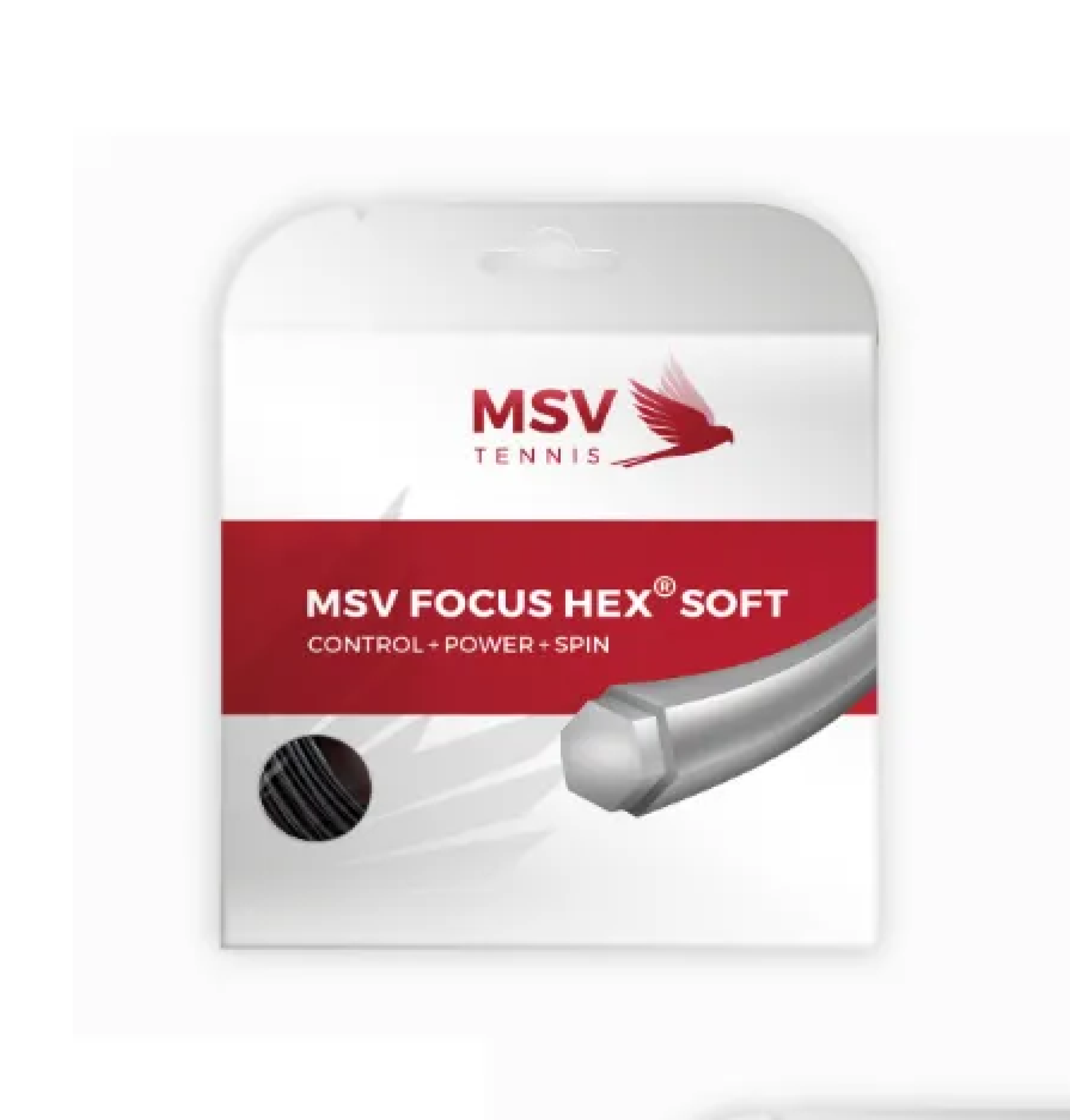 MSV Focus HEX Soft Black (12M) — теннисная ракетка Струны MSV Focus HEX Soft Black (12M)