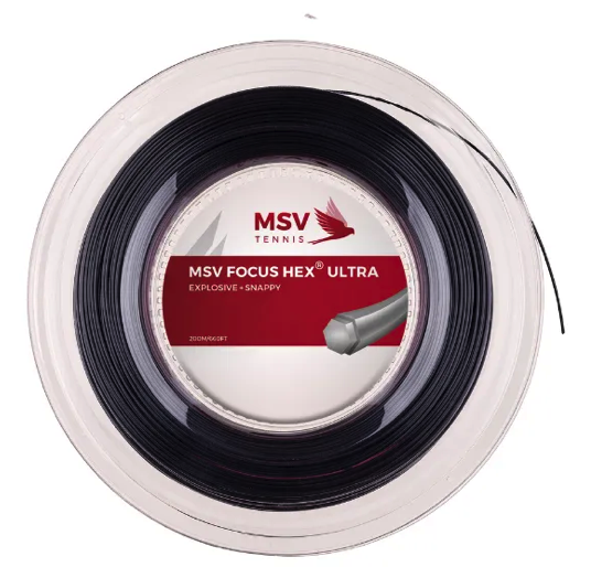 MSV Focus HEX Ultra Black 200M — теннисная ракетка Струны MSV Focus HEX Ultra Black 200M