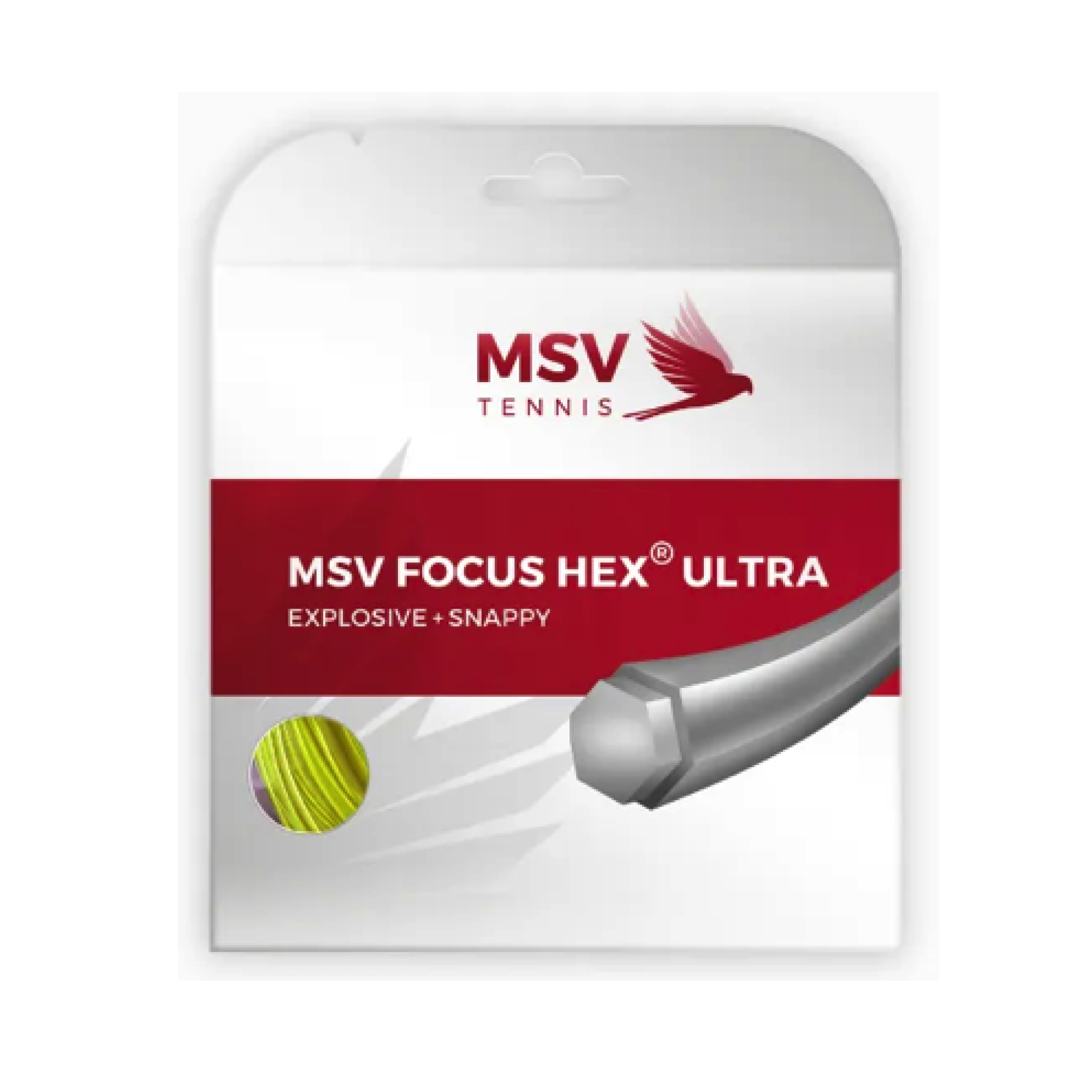 MSV Focus HEX Ultra Neon Yellow 1.25 (12M) — теннисная ракетка Струны MSV Focus HEX Ultra Neon Yellow 1.25 (12M)