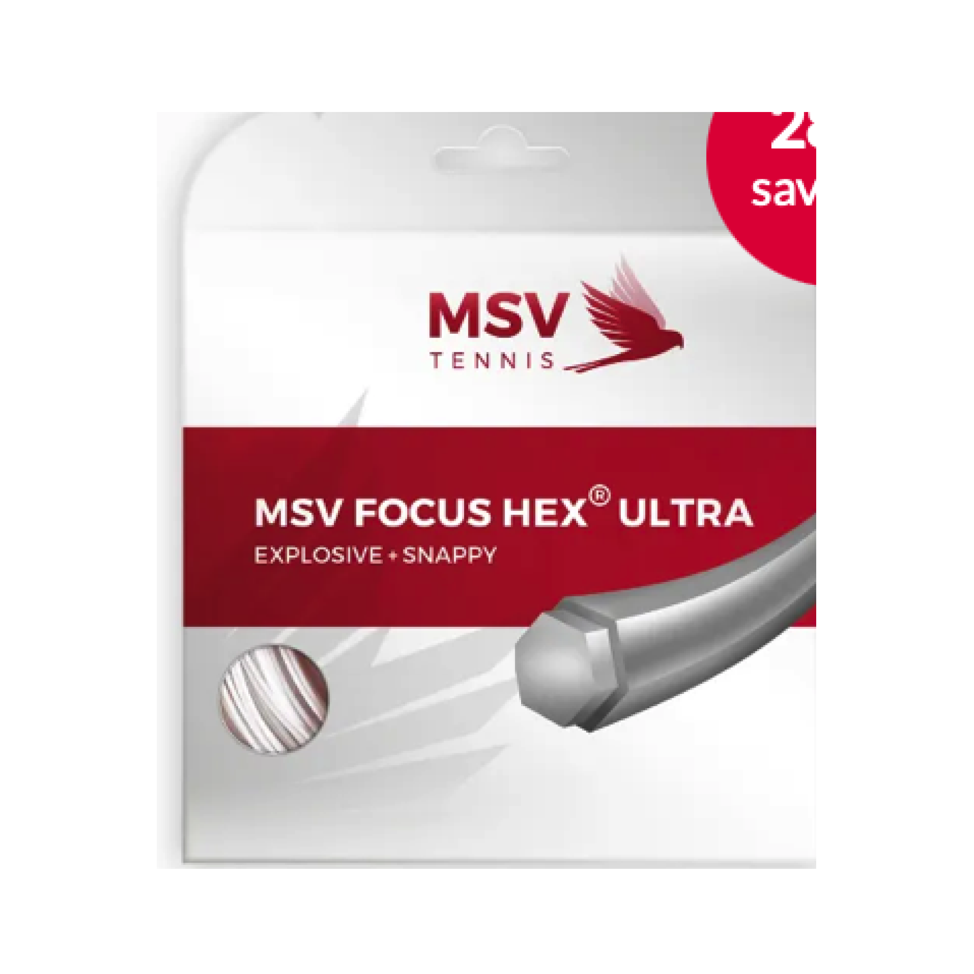 MSV Focus HEX Ultra White 1.25 (12M) — теннисная ракетка Струны MSV Focus HEX Ultra White 1.25 (12M)