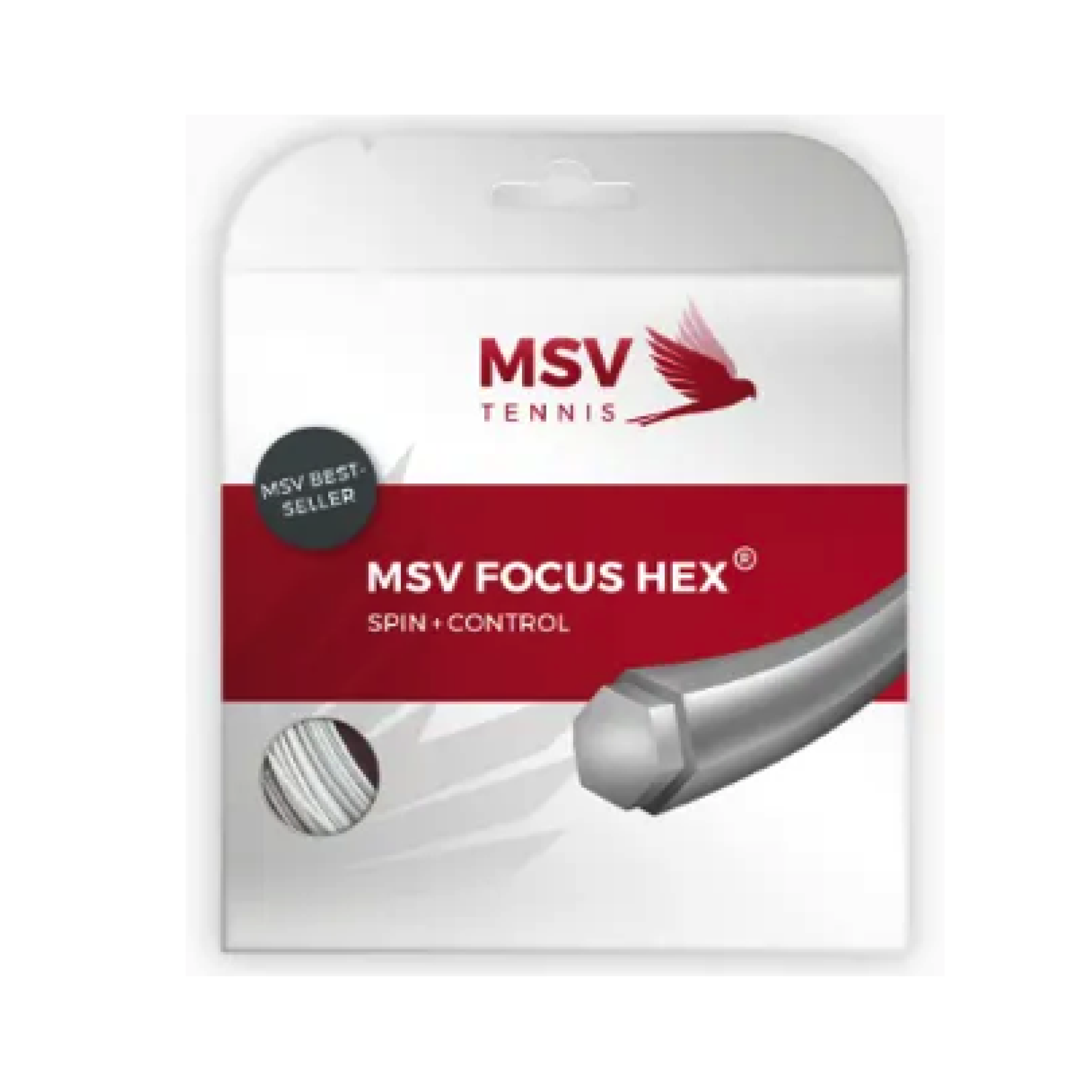 MSV Focus HEX White 1.23 (12M) — теннисная ракетка Струны MSV Focus HEX White 1.23 (12M)