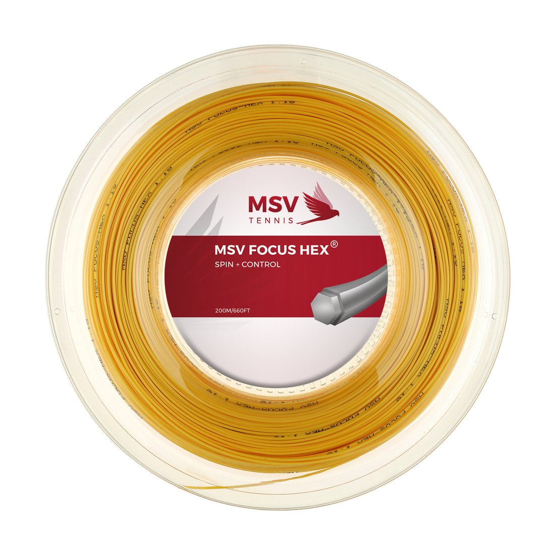 MSV Focus Hex Yellow 1.23 200 метров — теннисная струна, фото товара