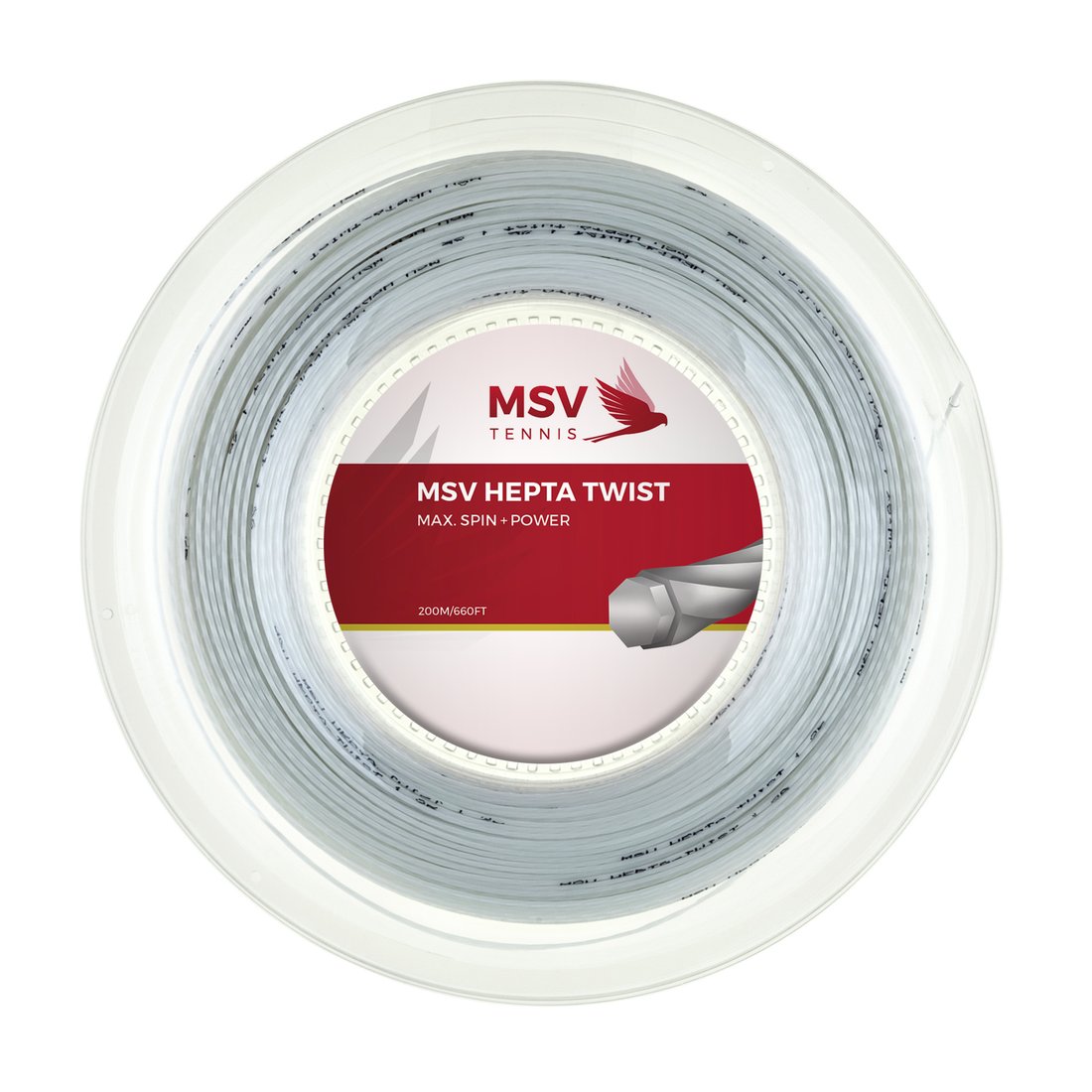 MSV Hepta Twist White 1.25 200 метров — теннисная струна, фото товара