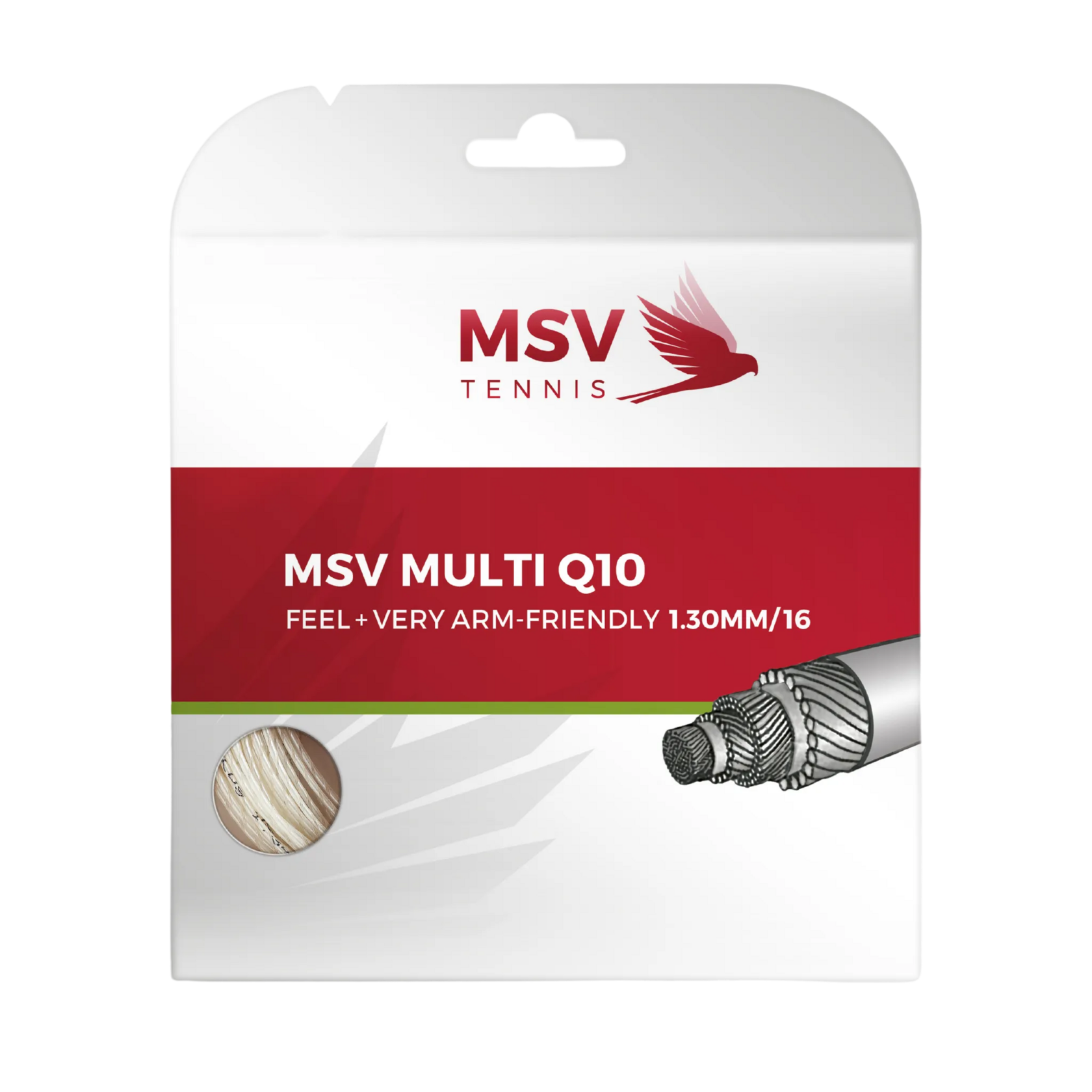 MSV Multi Q10 White 1.30 (12M) — теннисная ракетка Струны MSV Multi Q10 White 1.30 (12M)