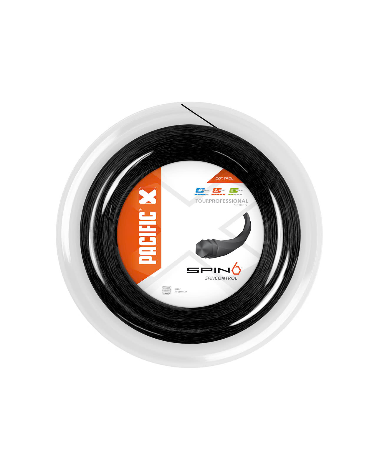 Pacific Spin 6 Black 200M — теннисная ракетка Струны Pacific Spin 6 Black 200M
