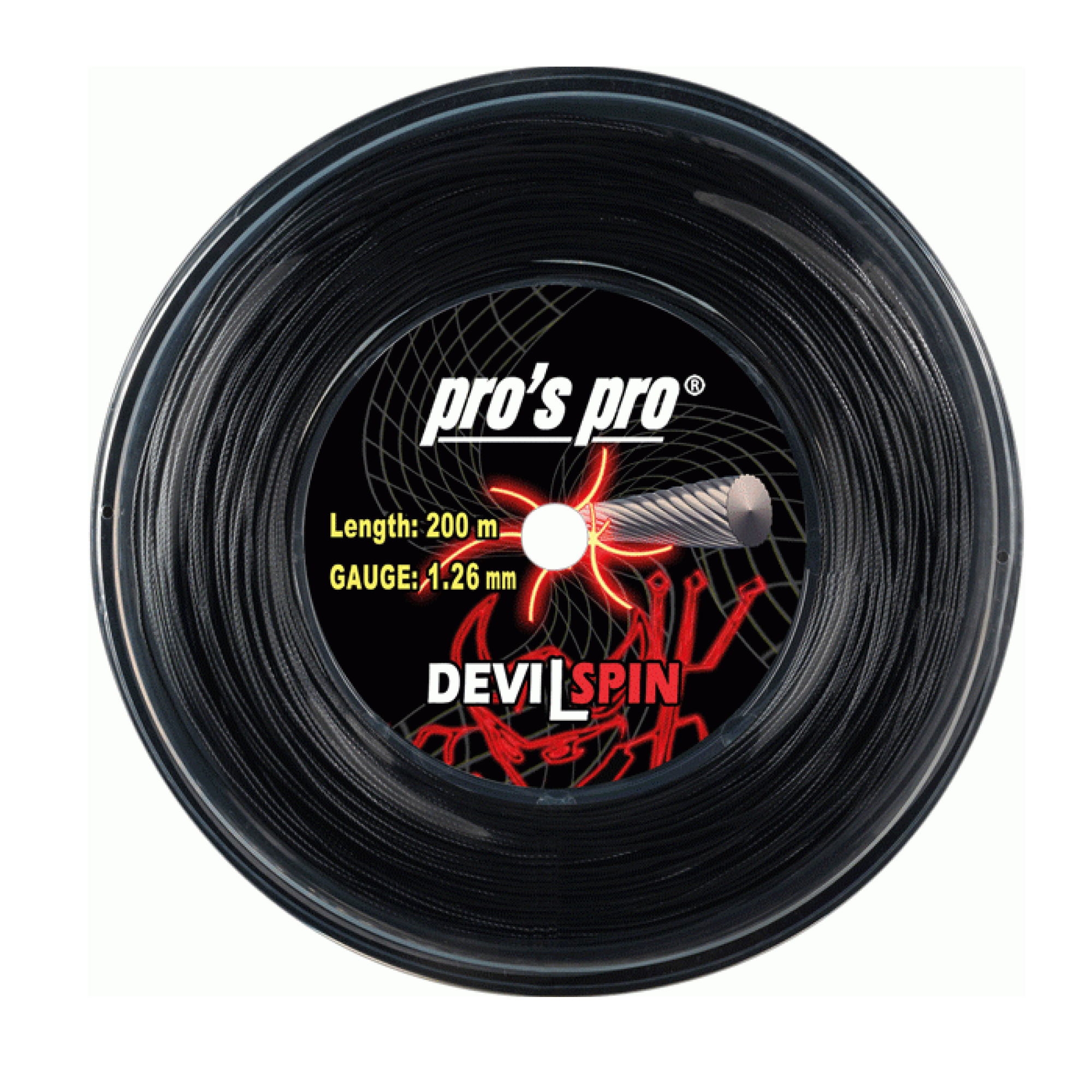Pro's Pro Devil Spin Black 200M — теннисная ракетка Струны Pro's Pro Devil Spin Black 200M