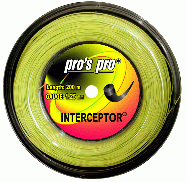 Pro's Pro Interceptor Lime 200M — теннисная ракетка Струны Pro's Pro Interceptor Lime 200M