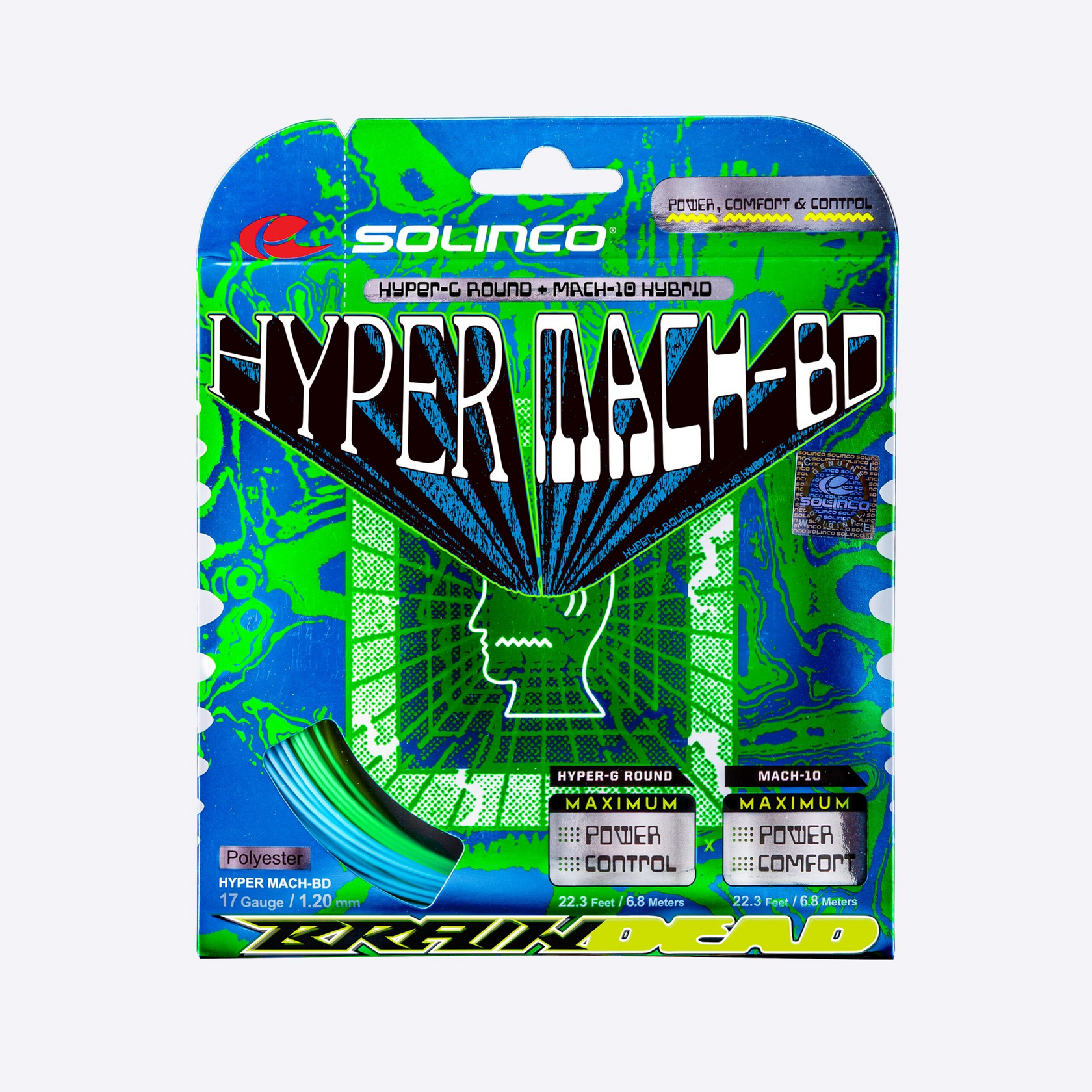 Solinco Hybrid Hyper/Mach BD Green 1.20 (12M) — теннисная ракетка Струны Solinco Hybrid Hyper/Mach BD Green 1.20 (12M)