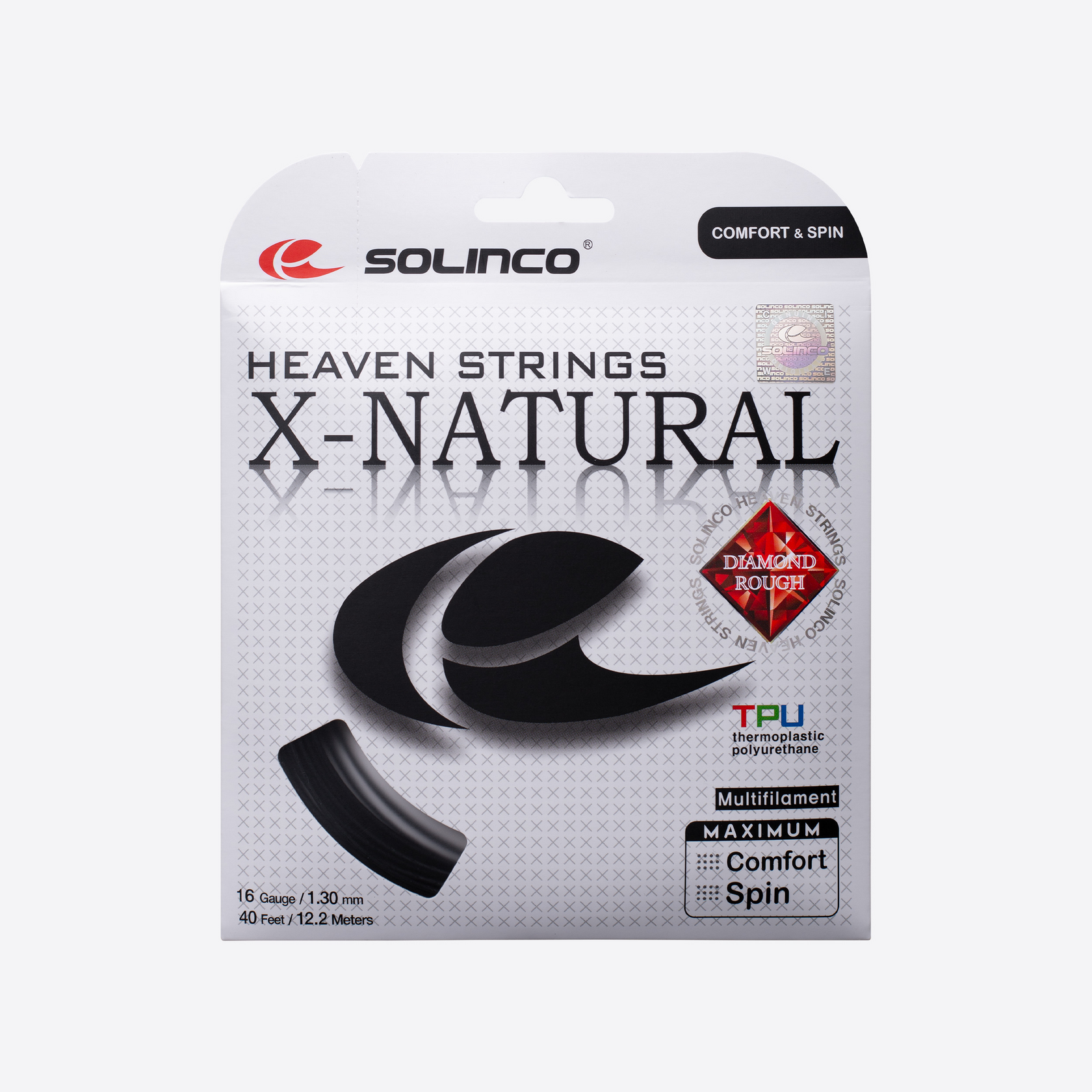 Solinco X-Natural Diamon Rough Black 1.30 (12M) — теннисная ракетка Струны Solinco X-Natural Diamon Rough Black 1.30 (12M)