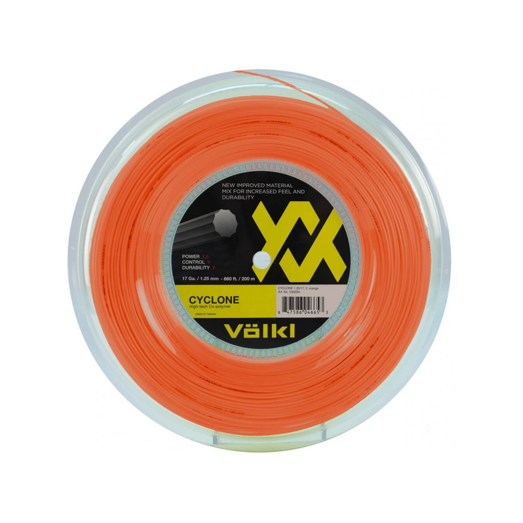 Volkl Cyclon Fluo Orange 200М — теннисная ракетка Струны Volkl Cyclon Fluo Orange 200М