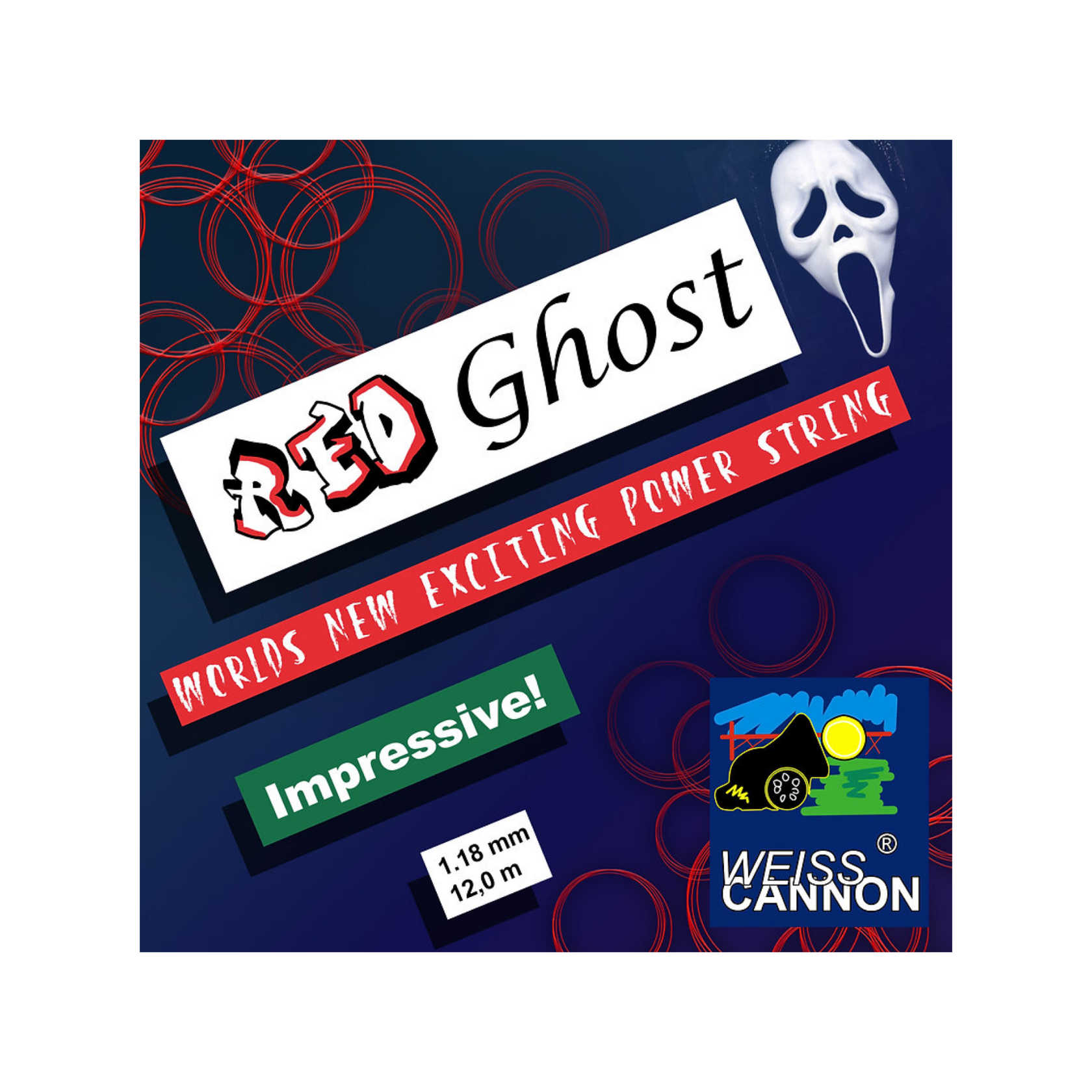 Weiss Cannon Red Ghost 1.18 (12M) — теннисная ракетка Струны Weiss Cannon Red Ghost 1.18 (12M)