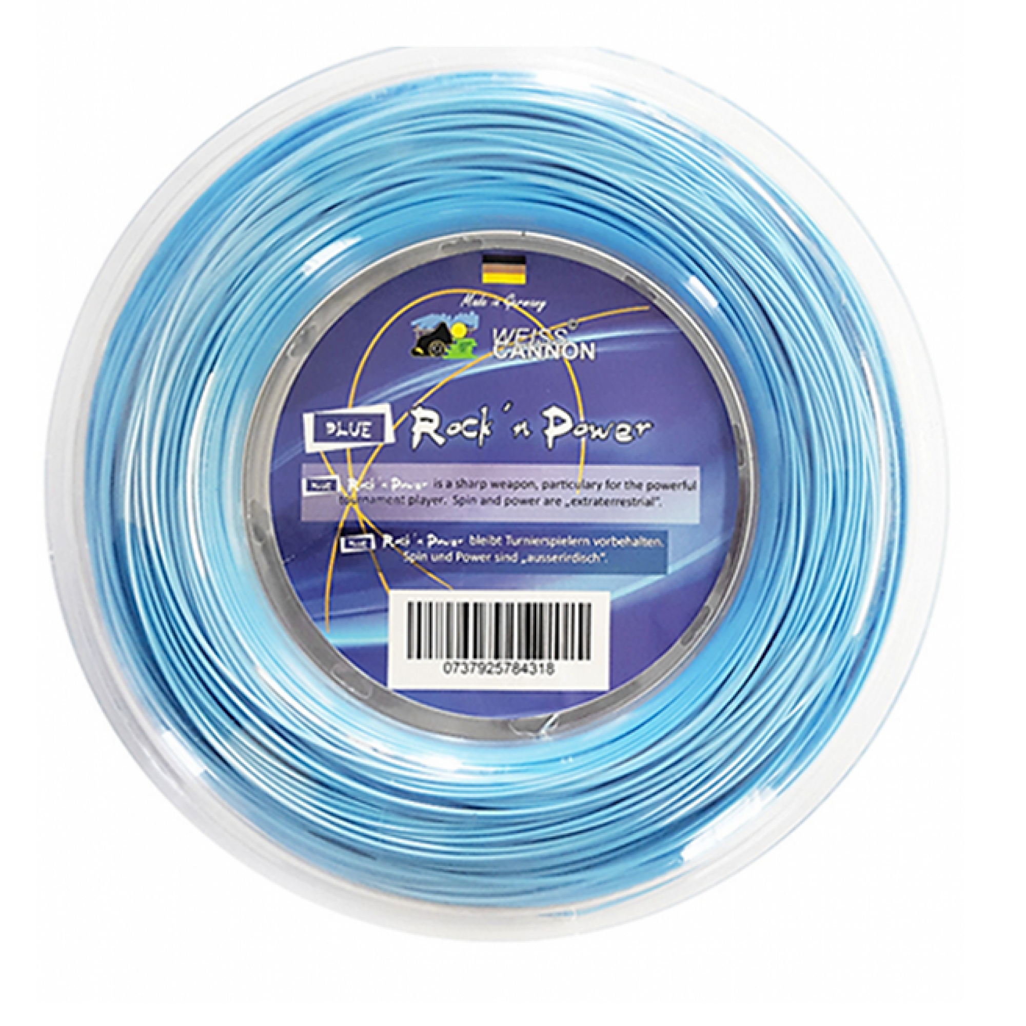 Weiss Cannon Rock'n Power Neon-Blue 200M — теннисная ракетка Струны Weiss Cannon Rock'n Power Neon-Blue 200M