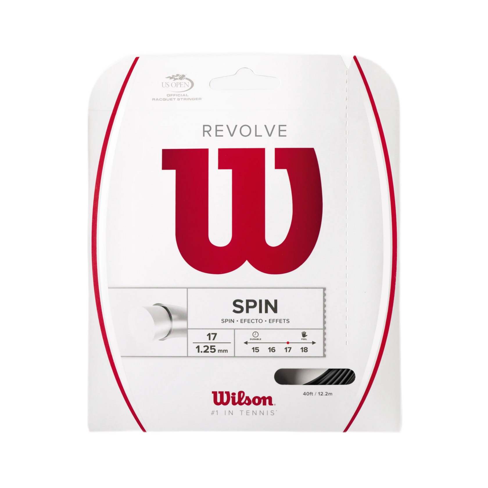Wilson Revolve Black 1.25 (12 м) — теннисная ракетка Струны Wilson Revolve Black 1.25 (12 м)